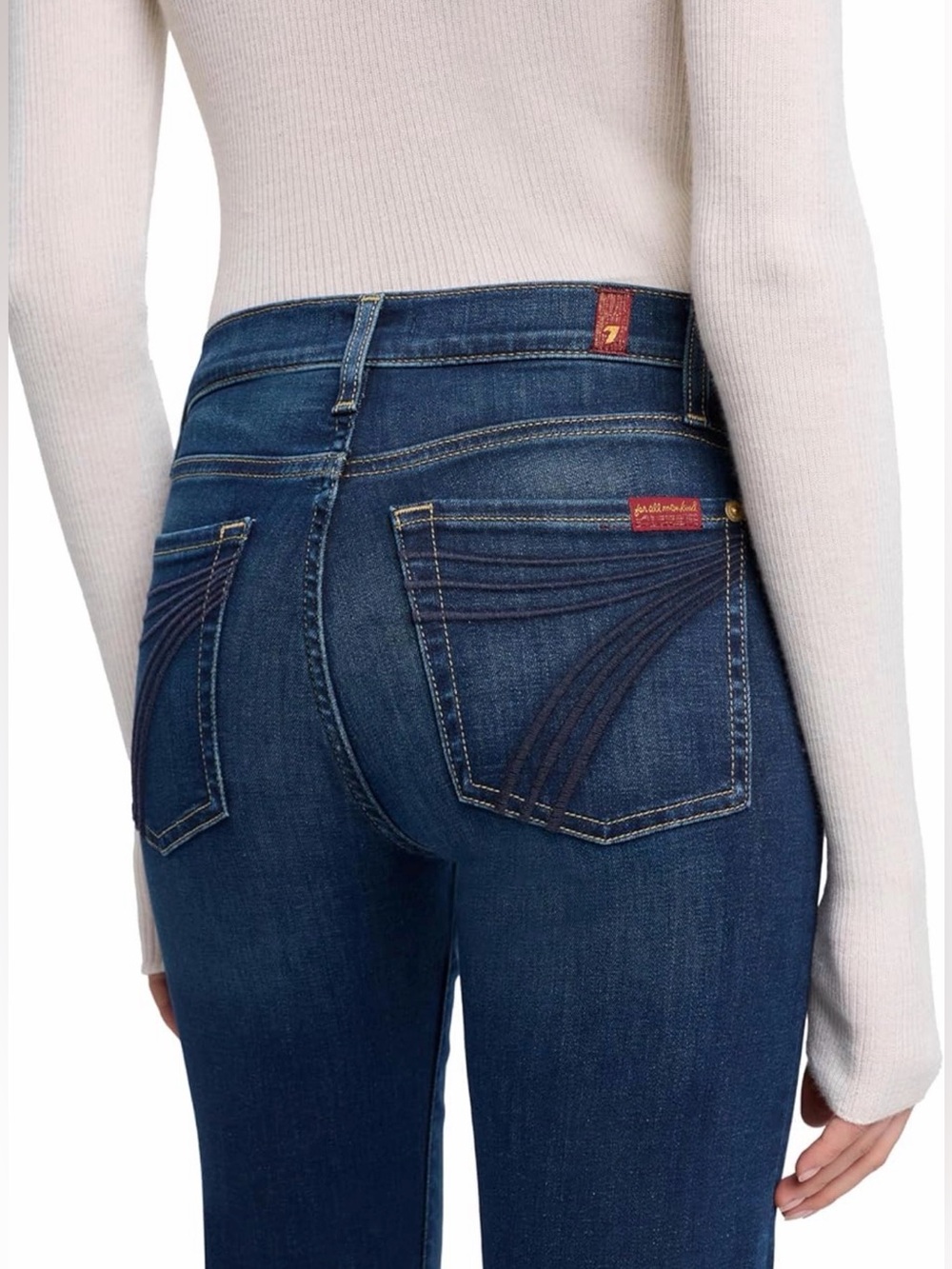 Seven 7 For All Mankind Dojo Flare Jeans Women's 26x34 Long Dark Wash - Picture 2 of 13
